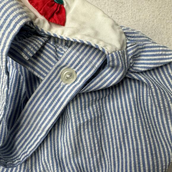 Tiny Tots Vintage 12 Month Blue White Floral Bubble Romper Outfit - Picture 7 of 9